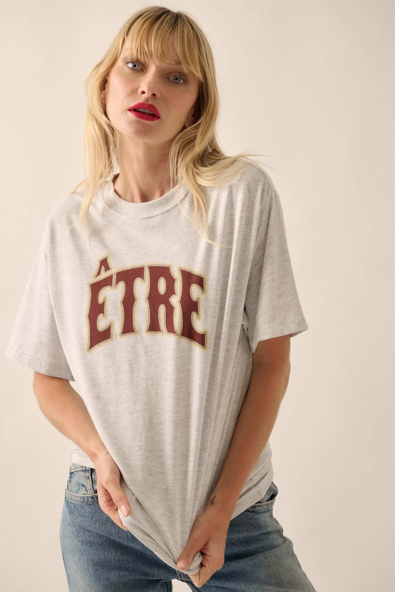 Être Credit Loose-Fit Heather Graphic Tee