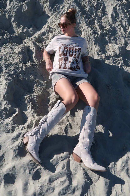 Louisville Boots Oversize Cuffed Graphic Tee