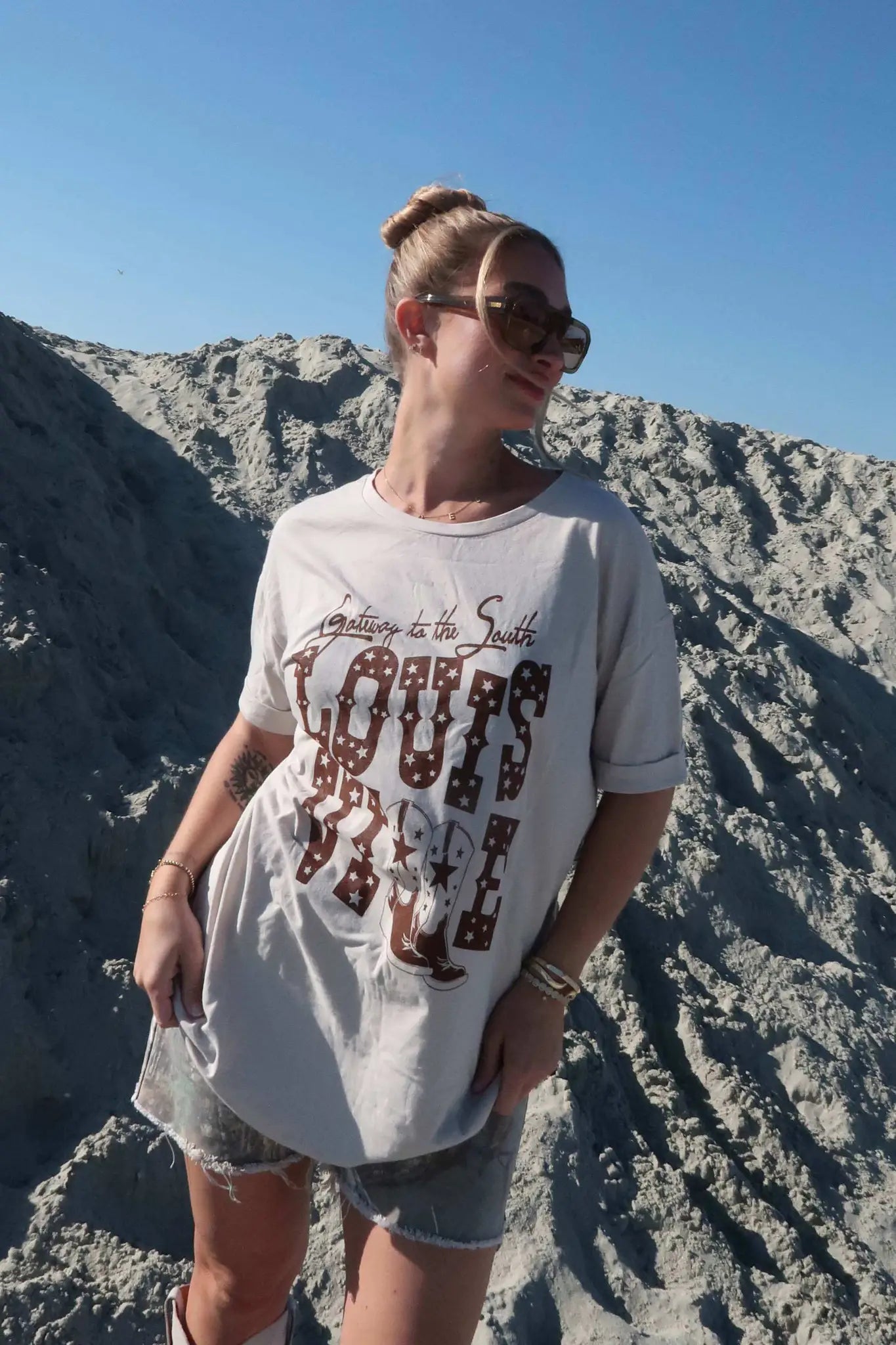 Louisville Boots Oversize Cuffed Graphic Tee