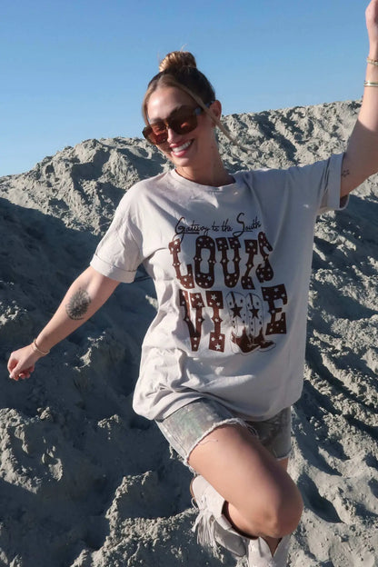 Louisville Boots Oversize Cuffed Graphic Tee