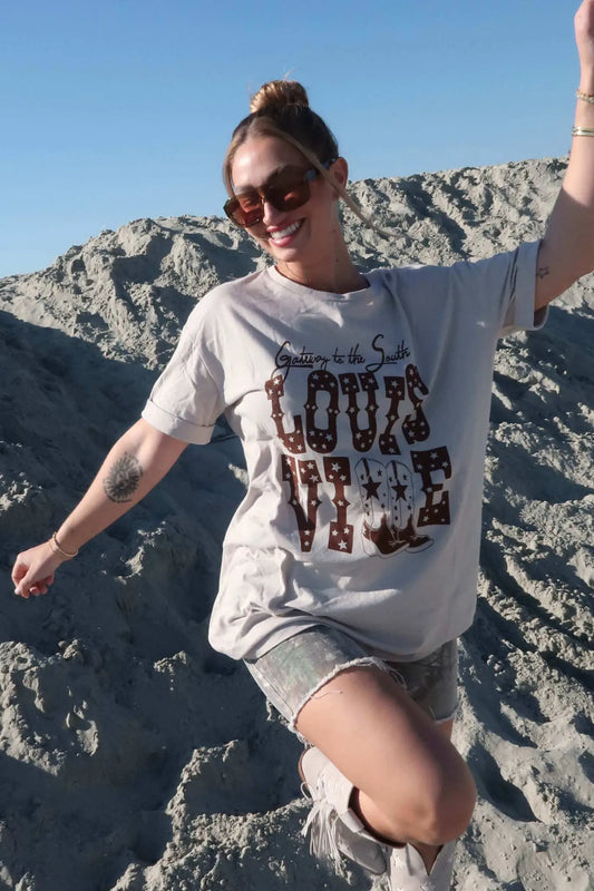 Louisville Boots Oversize Cuffed Graphic Tee