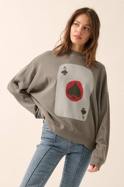 Ace of Spades Oversize Thermal Graphic Top