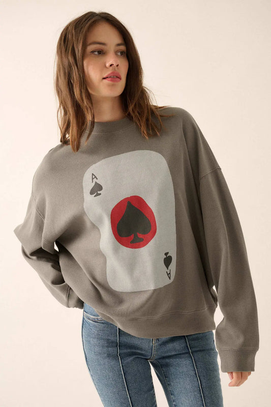 Ace of Spades Oversize Thermal Graphic Top
