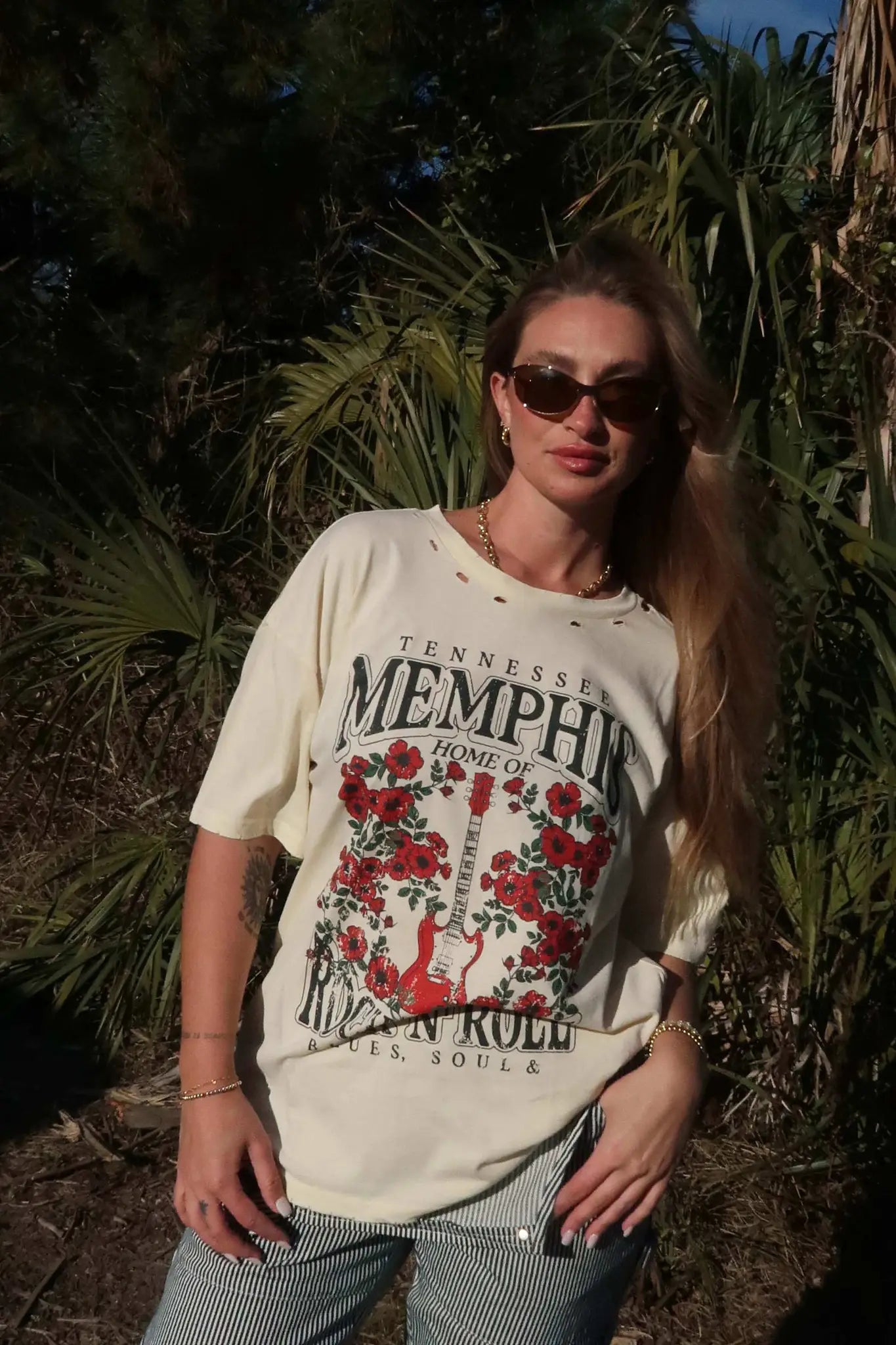 Memphis Rock 'N' Roll Distressed Graphic Tee