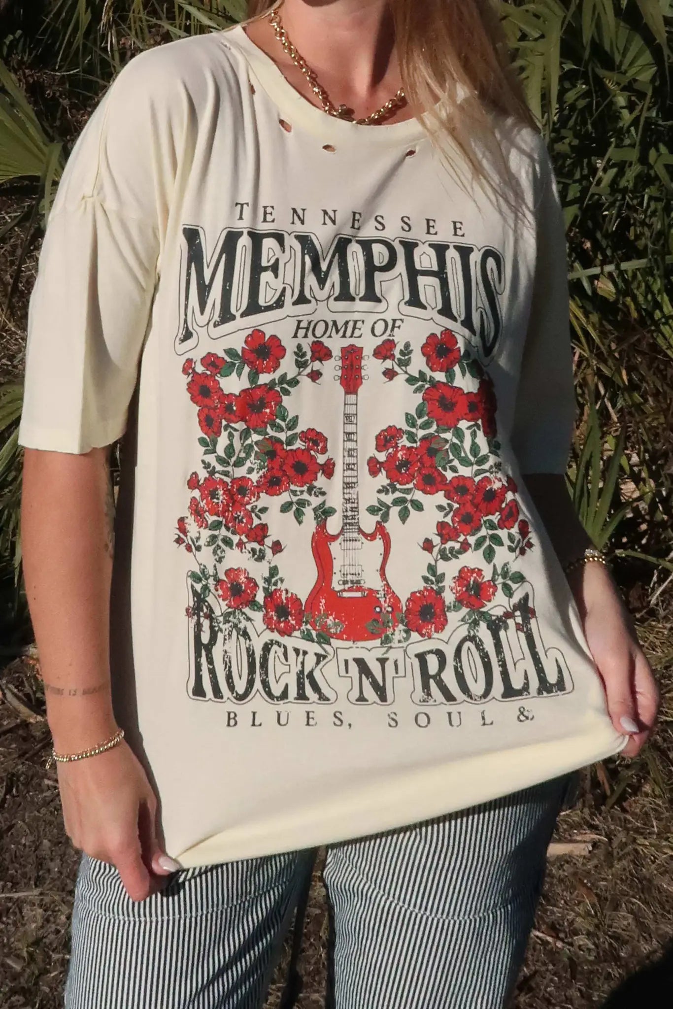 Memphis Rock 'N' Roll Distressed Graphic Tee