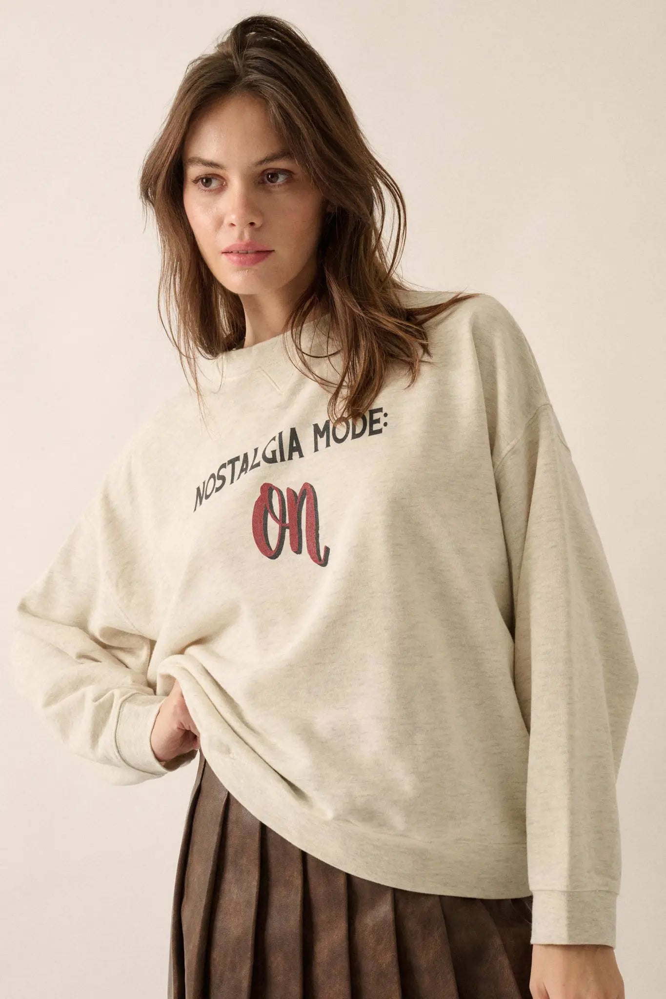 Nostalgia Mode On French Terry Graphic Sweatshirt