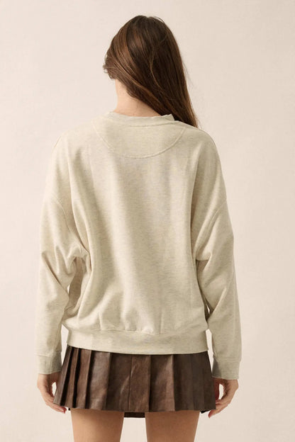 Nostalgia Mode On French Terry Graphic Sweatshirt