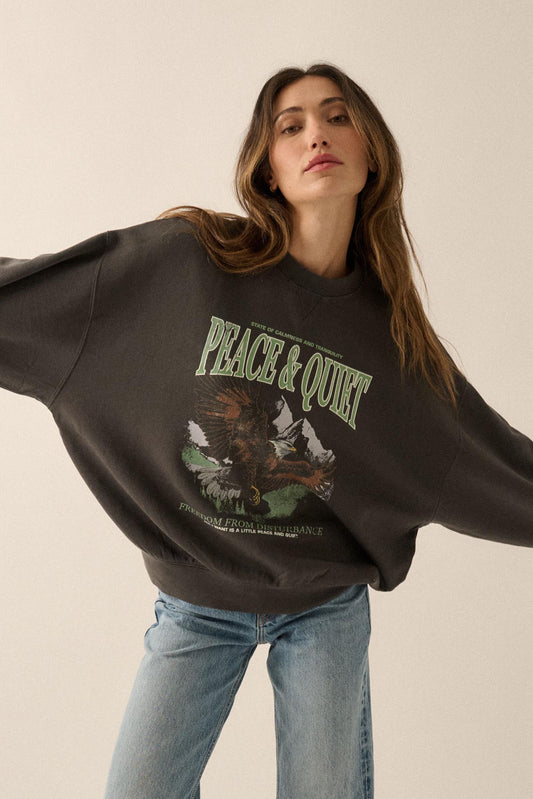 Peace & Quiet Vintage-Print Graphic Sweatshirt