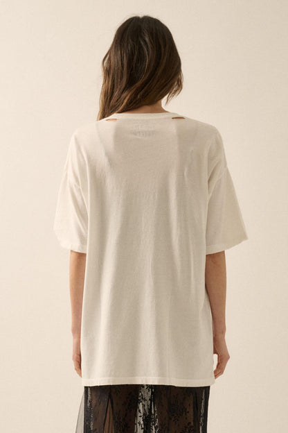 Hold Your Horses Distressed Floral Graphic Tee