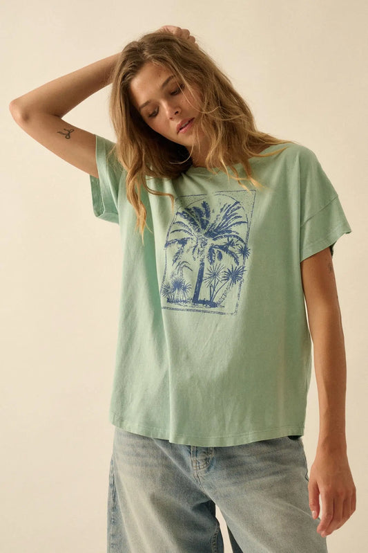 Palm Tree Party Vintage-Wash Graphic Tee