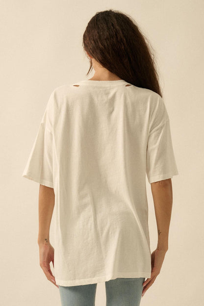 Burger Time Distressed Oversize Graphic Tee