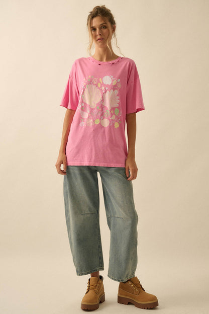 By the Seashore Distressed Seashell Graphic Tee