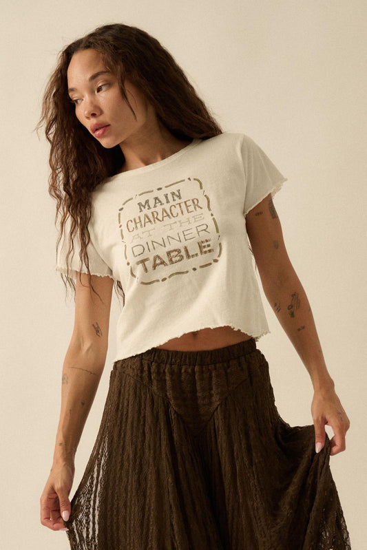 Main Character Cropped Graphic Baby Tee