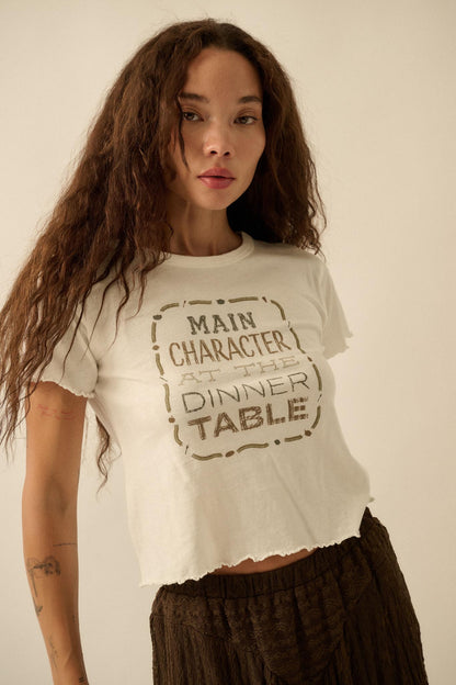 Main Character Cropped Graphic Baby Tee