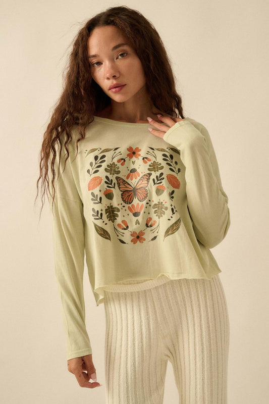 Monarch Season Long-Sleeve Butterfly Graphic Tee