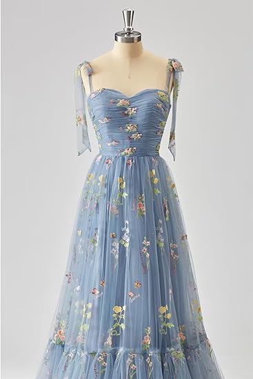 Elegant Spaghetti Straps A-line Floral Floor-length Bridesmaid Dresses