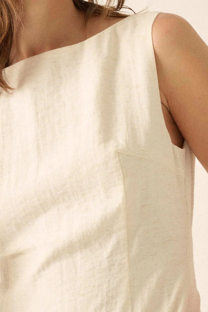 Natural Beauty Boatneck Bubble Midi Dress