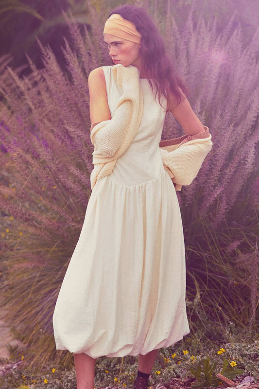 Natural Beauty Boatneck Bubble Midi Dress