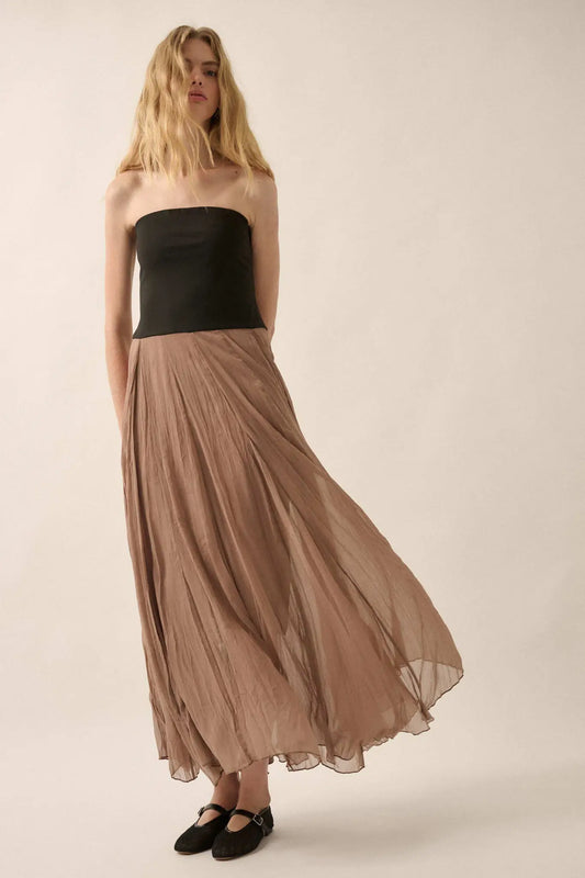 Double Take Colorblock Strapless Maxi Dress