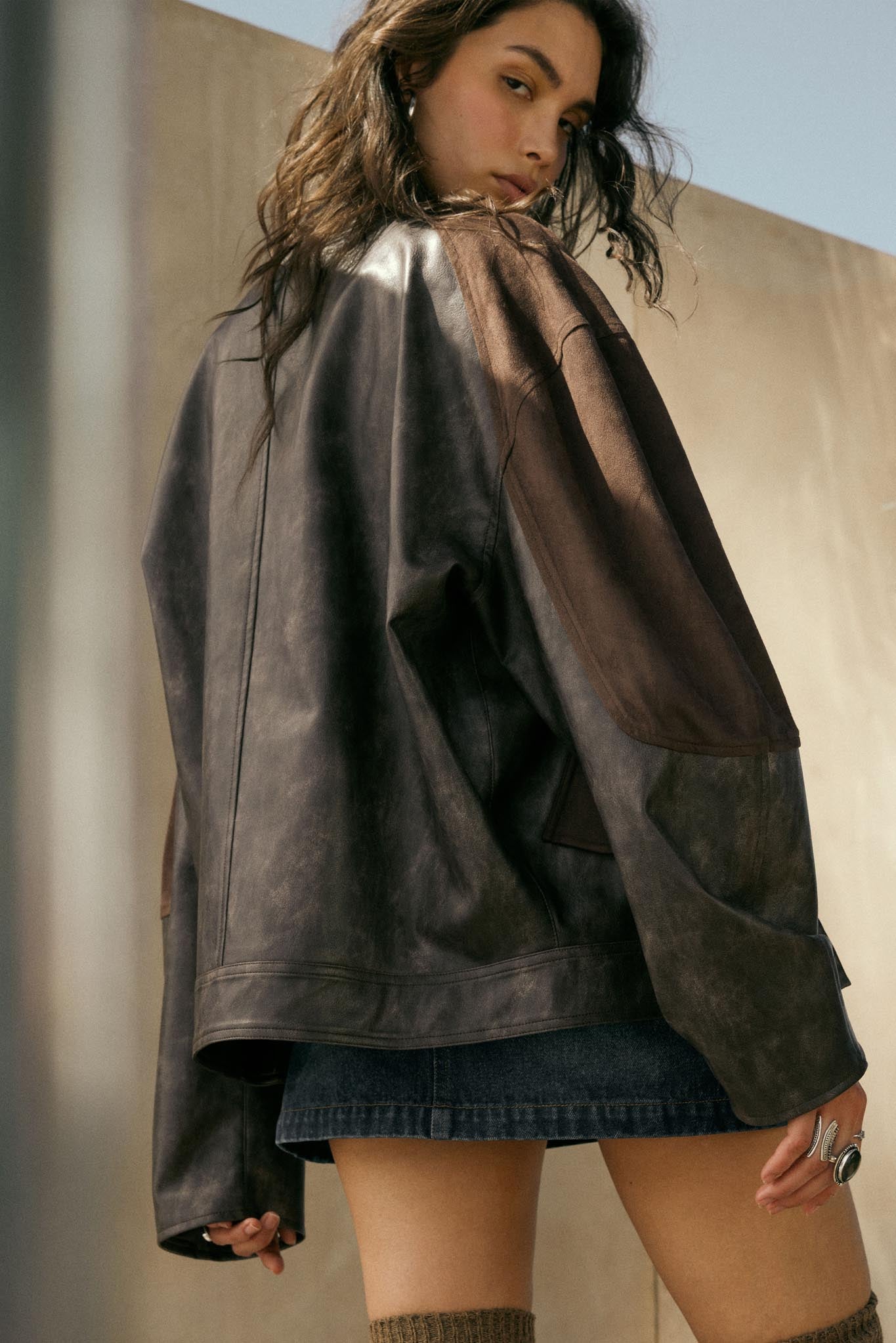 Open Road Vegan Leather and Suede Jacket