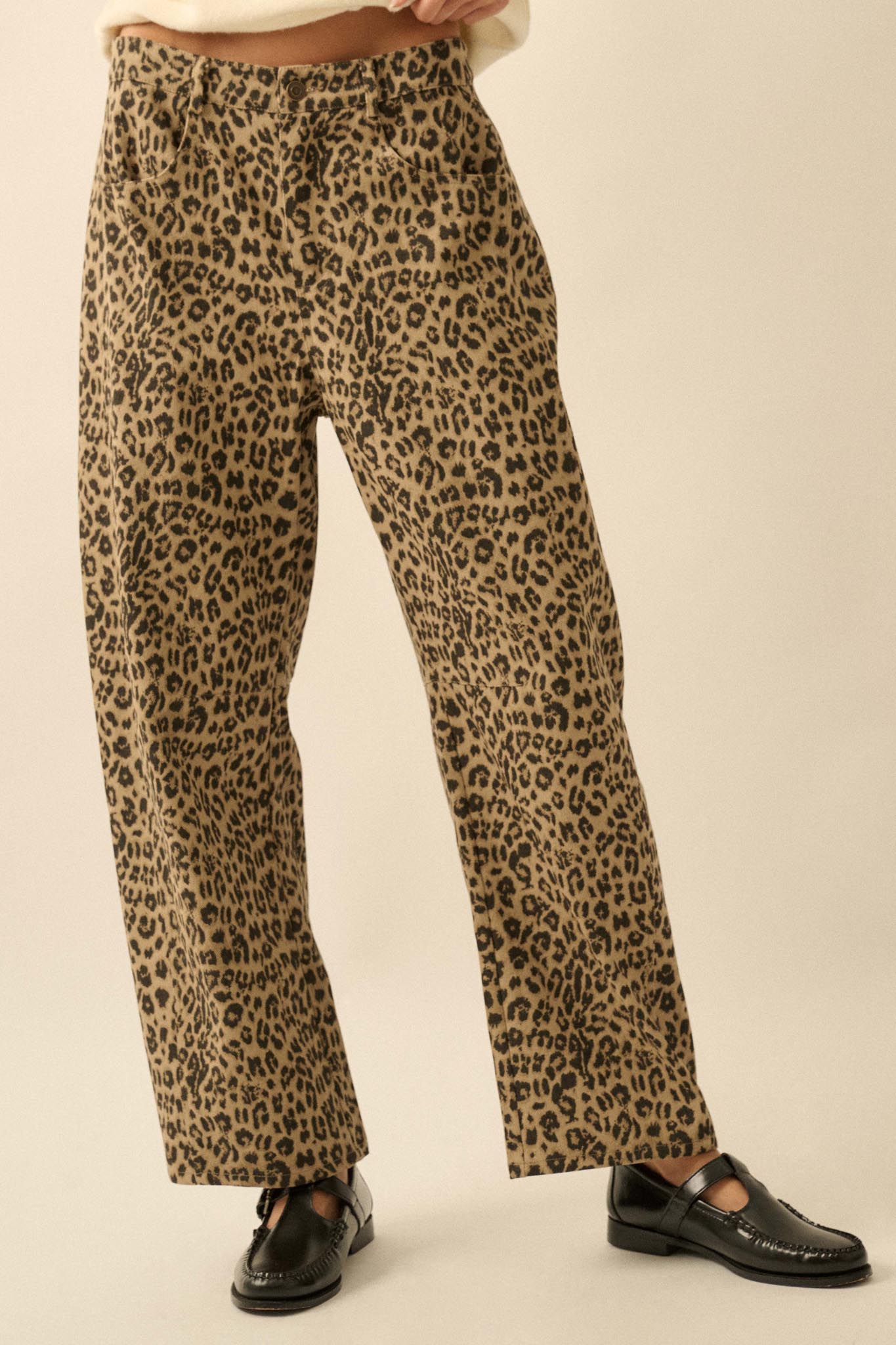 Law of the Jungle Leopard Twill Barrel Pants