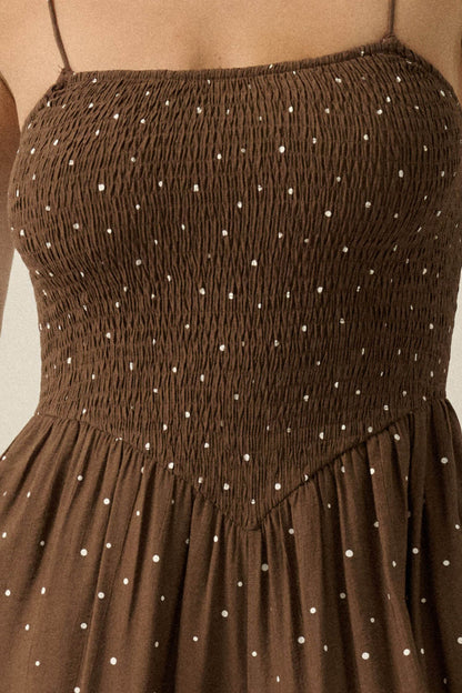 Spot On Polka Dot Smocked Wide-Leg Jumpsuit