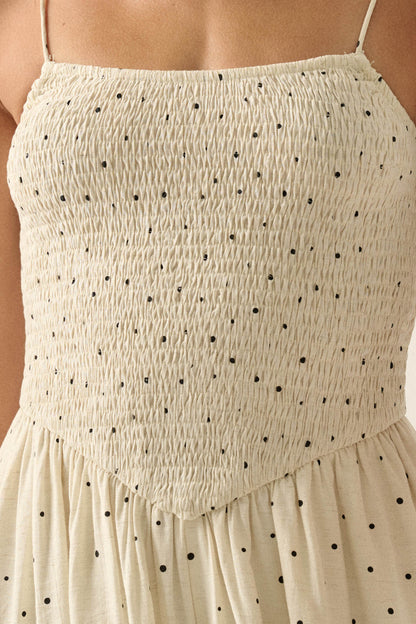 Spot On Polka Dot Smocked Wide-Leg Jumpsuit