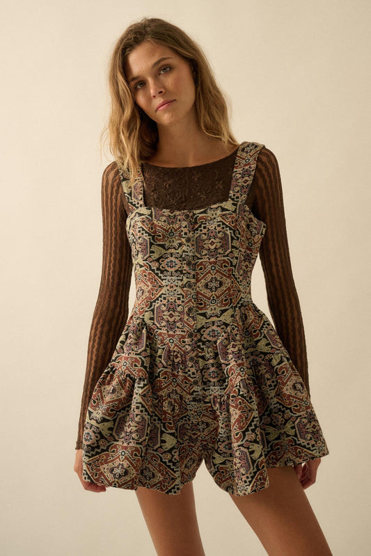 Magic Carpet Ride Tapestry Romper Dress