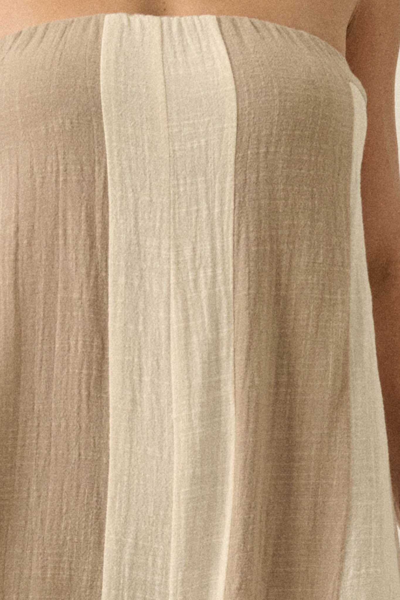 Ready to Flow Colorblock Gauze Strapless Jumpsuit
