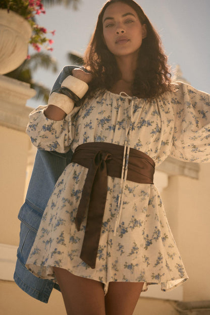 Simply Beautiful Floral Puff-Sleeve Babydoll Romper