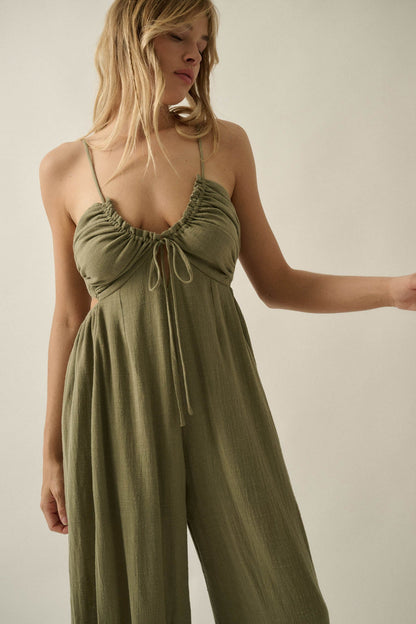 Every Breath Cotton Gauze Wide-Leg Jumpsuit
