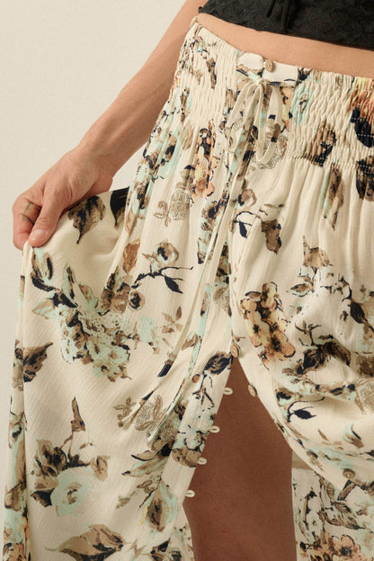 Flores Bonitas Floral Button-Front Maxi Skirt