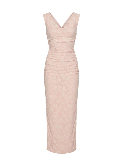 Kristeen Cowl Neck Maxi Dress Blush Pink