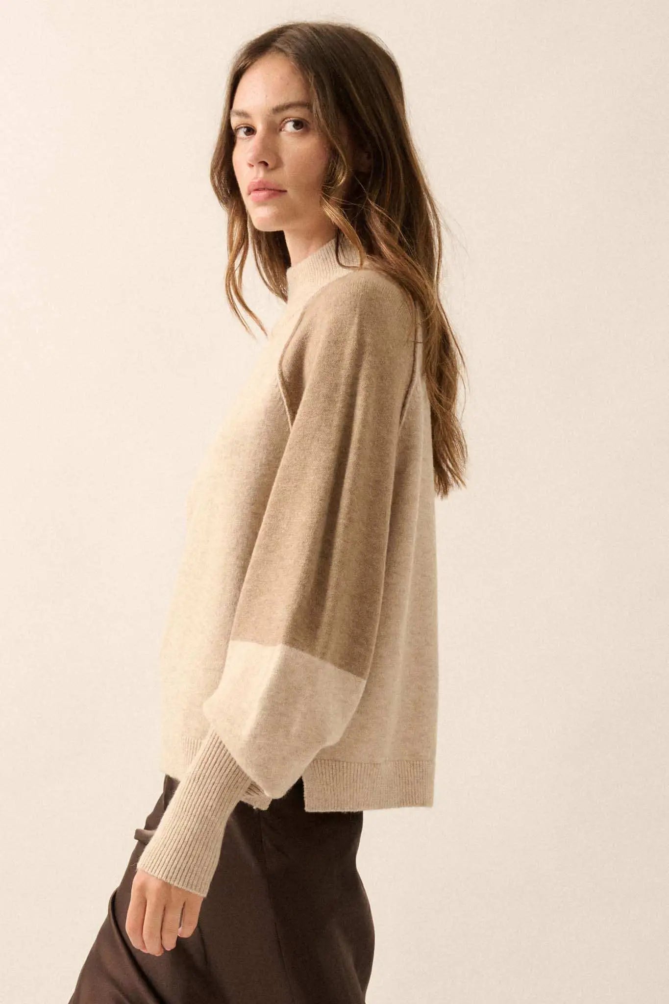 Find Your Truth Colorblock Mock-Neck Sweater