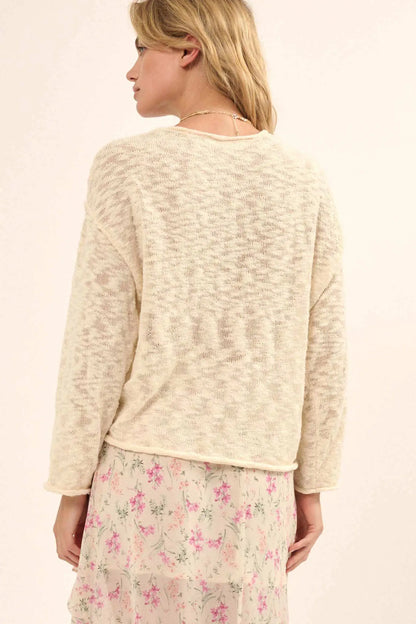 All the Feels Burnout Knit Roll-Neck Sweater