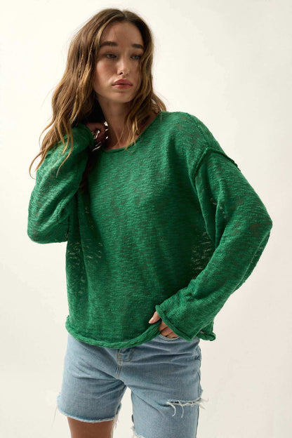 All the Feels Burnout Knit Roll-Neck Sweater