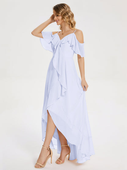 Leia High Low Backless Ruffles Bridesmaid Dress