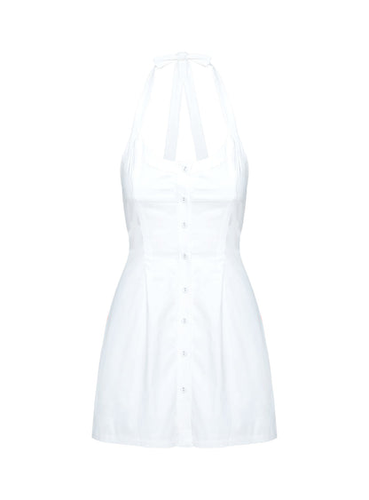 Mallorie Halter Mini Dress White