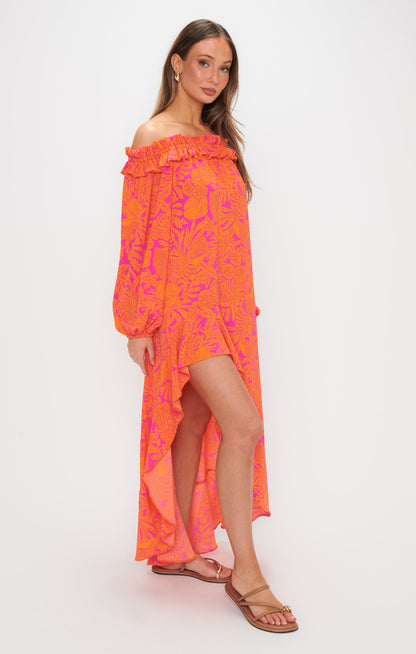 Bobbi Maxi Dress ~ Fuchsia Shells Pebble