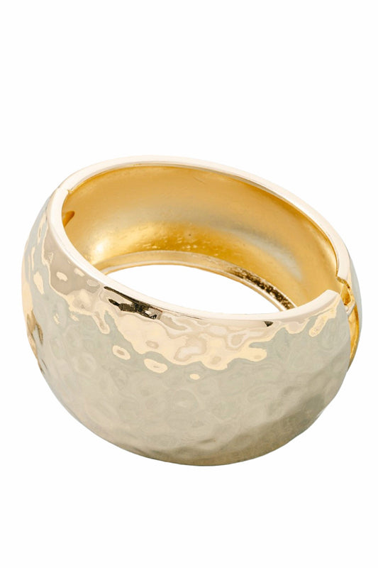 Sonora Hammered Gold Hinge Bangle Bracelet