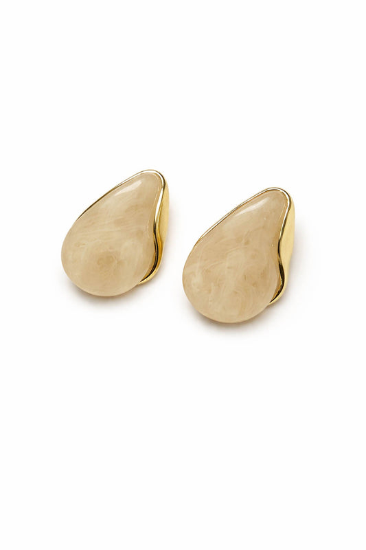 Sausalito Marble Resin Teardrop Earrings
