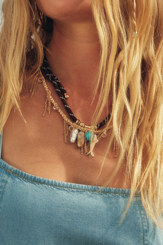 Montara Chain and Sea Charms Cord Necklace Set