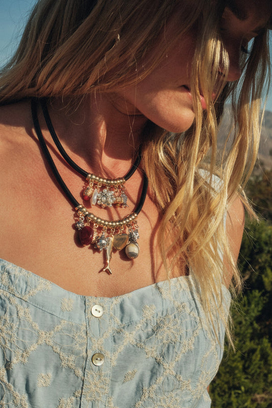 Catalina Sea Charms Layered Cord Necklace Set