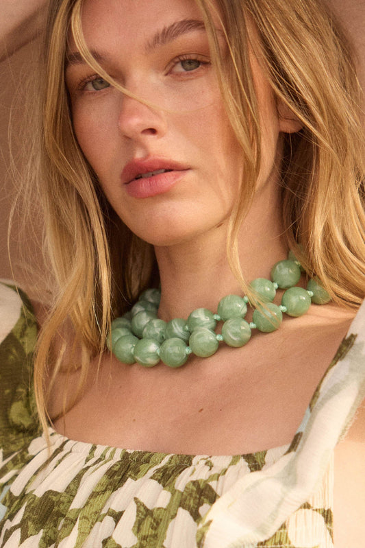 Alcott Marble Resin Large Bead Necklace