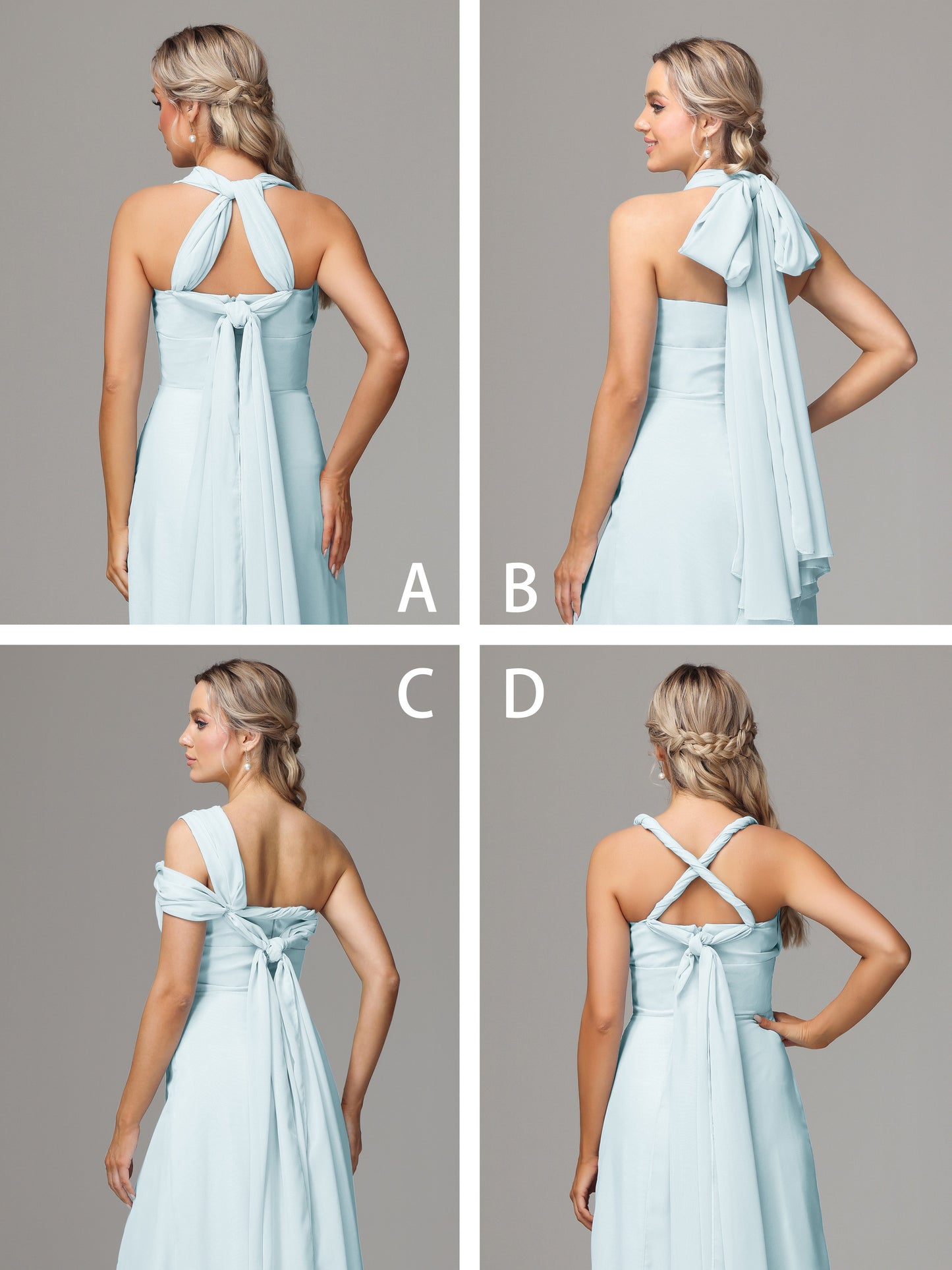 Sleeveless Off The Shoulder Chiffon Bridesmaid Dress With Slit