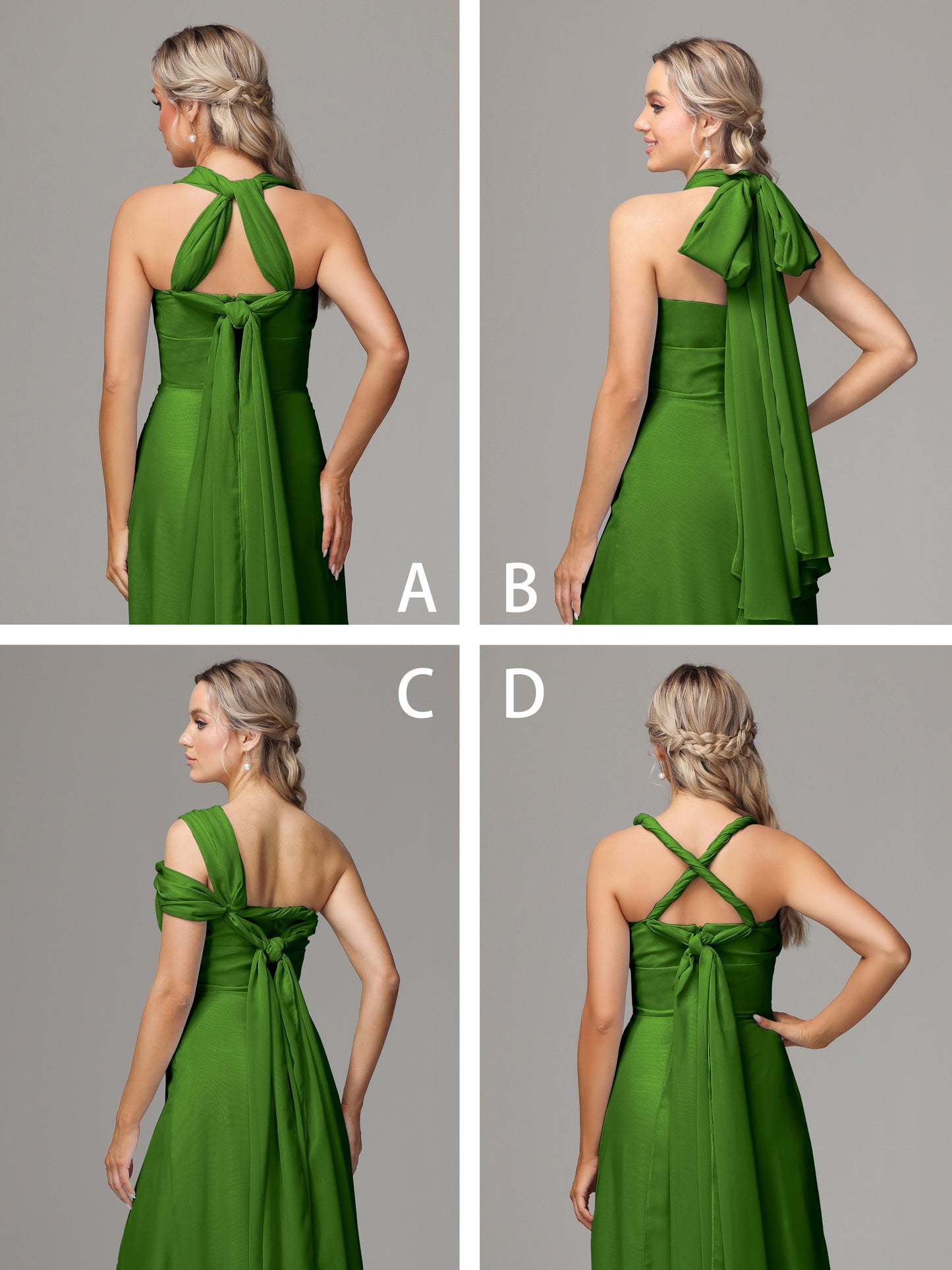 Sleeveless Off The Shoulder Chiffon Bridesmaid Dress With Slit