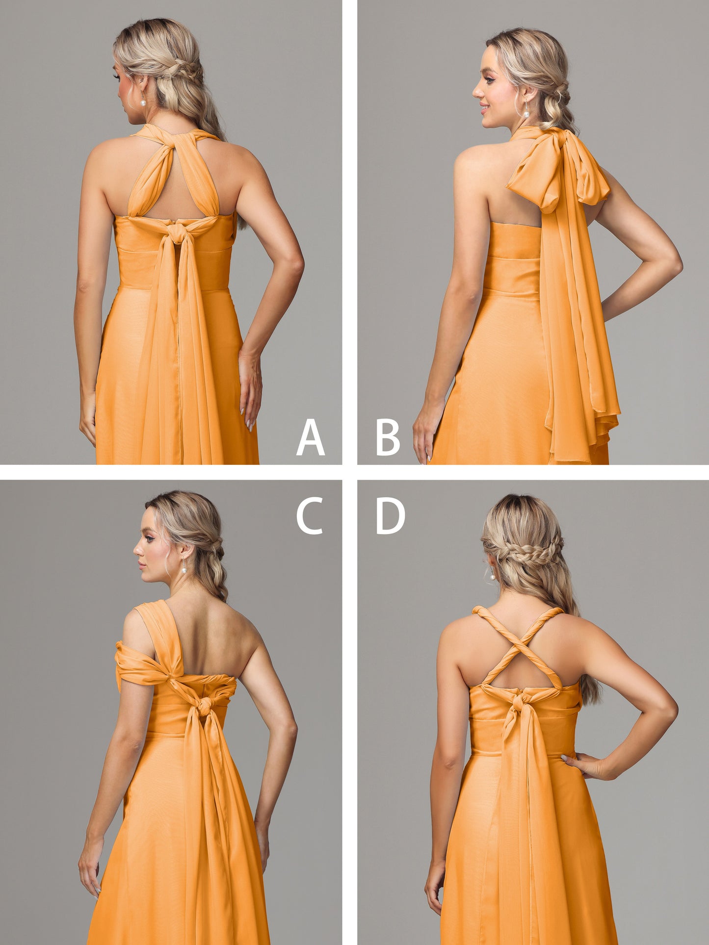 Sleeveless Off The Shoulder Chiffon Bridesmaid Dress With Slit