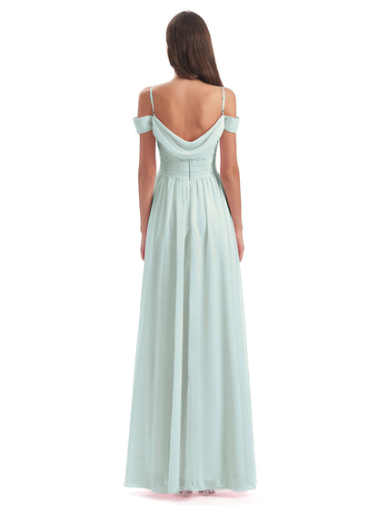 Mia A-line Off The Shoulder Long Bridesmaid Dresses