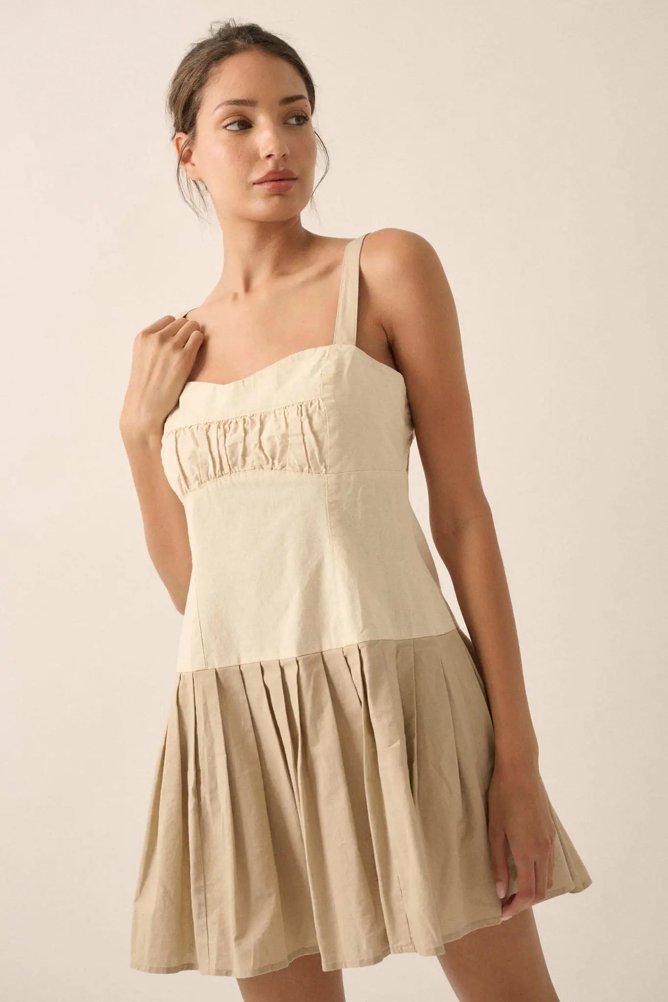 It Takes Two Colorblock Pleated Mini Dress