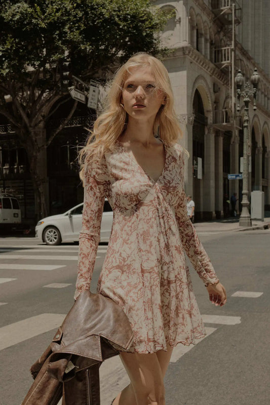 Rare Roses Floral-Print Mesh V-Neck Romper